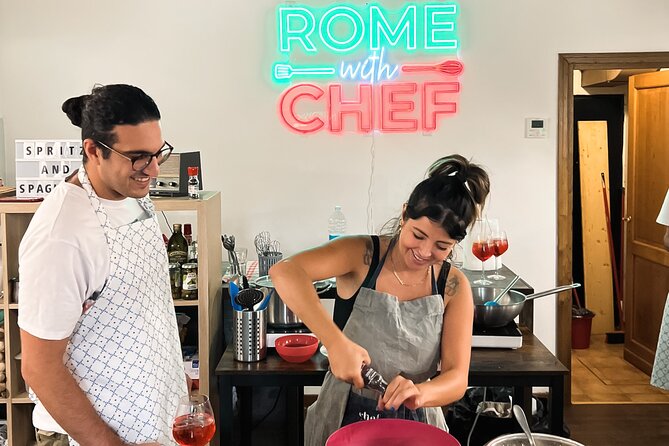 Pasta Cooking Class Near the Colosseum with 3 Spritz Cocktails - The spritz workshop: Aperol, Hugo, and Limoncello, in three distinct rounds
