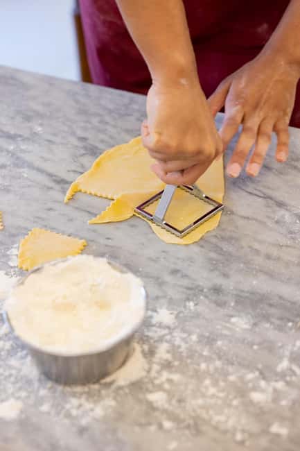 Venice: Pasta Class with Wine and Gelato - Rolling dough and shaping ravioli in a hands-on kitchen