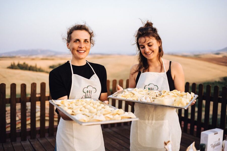 Volterra: Fresh Pasta Cooking Class at a Tuscan Farmhouse - The part you’ll plan your photos around: sauces, wine, and eating your work
